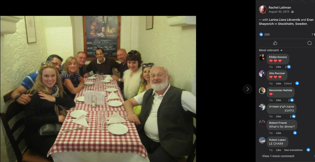 Natalia Oborina next to Laitman