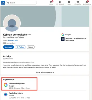Screenshot of Kolman Vornovitsky