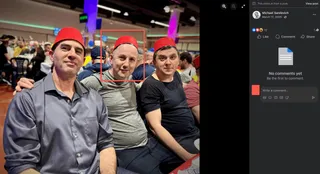 Michael Sanilevich Facebook post of March 17, 2020: Kolman Vornovitsky (highlighted) next to Sanilevich at an event, apparently connected to Purim
