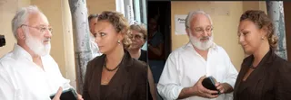 Michael Laitman with Olesya at a congress in Russia on August 20, 2005
